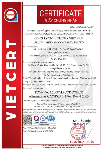 Giấy chứng nhận haccp